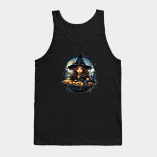 Young Witch and her Cauldron Tank Top